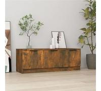 vidaXL Meuble TV Chêne fumé 102x35x36,5 cm Bois d'ingénierie817081 Marron G