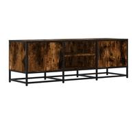 vidaXL Meuble TV chêne fumé 120x35x41 cm Bois d'ingénierie et métal, Banc TV, Meuble HiFi, Centre de Divertissement, Buffet TV, Meuble multimédia