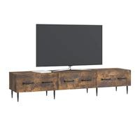 vidaXL Meuble TV Chêne fumé 147 x 34,5 x 30 cm Bois d'ingénierie, Meuble de Salon, Console Vintage, Cabinet TV rectangulaire, en Bois, Support pour Divertissement à Domicile