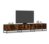 vidaXL Meuble TV chêne fumé 240x35x41 cm bois d'ingénierie, support TV, buffet TV, meuble multimédia, banc TV, meuble hifi, 3300797 Marron G