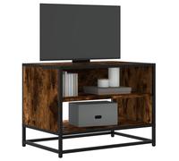 vidaXL Meuble TV chêne fumé 61x40x46 cm en bois d'ingénierie et métal