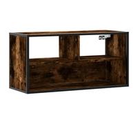 vidaXL Meuble TV chêne fumé 80x31x39,5 cm bois d'ingénierie et métal, support TV, armoire média, console TV, meuble HiFi, 848926 Marron G
