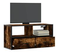 vidaXL Meuble TV chêne fumé 80x31x39,5 cm – Bois d'ingénierie et métal, Armoire média