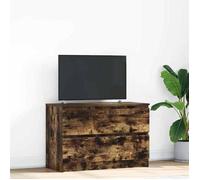 vidaXL Meuble TV chêne fumé 80x35x54 cm bois d'ingénierie, banc tv, meuble hifi, centre de divertissement, buffet tv, meuble 861791