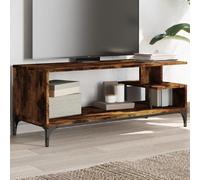 vidaXL Meuble TV - Chêne fumé et acier