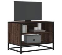 vidaXL Meuble TV chêne marron 61x40x46 cm bois d'ingénierie et métal, banc TV, meuble hifi, centre de divertissement, buffet 848883