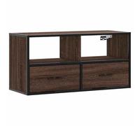 vidaXL Meuble TV chêne Marron 80x31x39,5 cm Bois d'ingénierie et métal