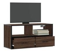 vidaXL Meuble TV 848923 - Chêne marron, bois d'ingénierie et métal, 80×31×39,5 cm