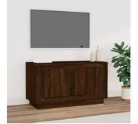 vidaXL Meuble TV, Armoire de Télévision avec 2 Compartiments et Portes, Meuble de Télé avec Rangement Salle de Séjour, Moderne, Chêne Marron Bois d'Ingénierie