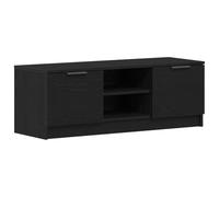 vidaXL Meuble TV Chêne Noir 102×32×35,5 cm – Bois d'ingénierie, 2 portes, étagères ajustables