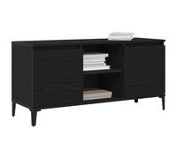 vidaXL Meuble TV Chêne Noir 102 x 35 x 50 cm Bois d'ingénierie, Meuble TV Bas Moderne, rangements Pratiques, Meuble rectangulaire en Bois, Design épuré