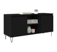vidaXL Meuble TV Chêne Noir 104 x 35 x 50 cm Bois d'ingénierie, Meuble TV Moderne pour Salon, unité média rectangulaire, Cabinet Compact, étagères spacieuses pour Divertissement