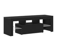 vidaXL Meuble TV Chêne Noir 120 x 35 x 40 cm Bois d'ingénierie, Salon, unité de Rangement rectangulaire Moderne, Console stylée, Meuble de Divertissement avec éclairage LED
