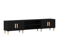 vidaXL Meuble TV Chêne Noir 180 x 31,5 x 40 cm Bois d'ingénierie, Meuble de Rangement Moderne, Console TV rectangulaire, Espace Salon, Organisateur Minimaliste, décor chez soi