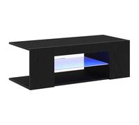 Meuble TV avec lumières LED en chêne noir, 90x39x30 cm, en bois d ingénierie G