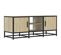Meuble TV chêne sonoma 100x35x41 cm bois d'ingénierie et métal, banc TV, meuble hifi, centre de divertissement, 848835