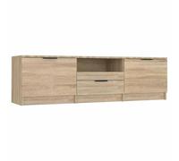 vidaXL Meuble TV Chêne Sonoma 140x35x40 cm Bois d’ingénierie Support TV jusqu'à 60" avec étagères