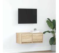 vidaXL Meuble TV chêne sonoma 60x31x25,5 cm bois d'ingénierie, banc TV, meuble hifi, centre de divertissement, buffet TV, 861494