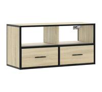 vidaXL Meuble TV chêne Sonoma 80x31x39,5 cm Bois d'ingénierie et métal, Support TV, Armoire média, Console TV, Meuble HiFi, Centre de Divertissement