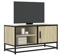 vidaXL Meuble TV chêne Sonoma 80x34,5x40 cm Bois d'ingénierie et métal, Banc TV, Meuble HiFi, Centre de Divertissement, Buffet TV, Meuble multimédia
