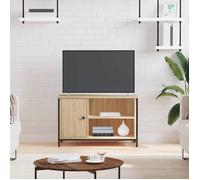 vidaXL Meuble TV Chêne Sonoma 80x40x50 cm Bois d'ingénierie avec compartiment et 2 étagères