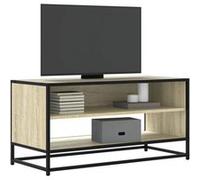Vidaxl Meuble Tv Chêne Sonoma 91x40x46 Cm Bois D'ingénierie Et Métal Multicolore