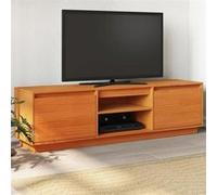 vidaXL Meuble TV cire marron 140x35x40 cm bois pin massif