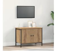 vidaXL Meuble TV contemporain chêne artisanal 60x35x45 cm - panneaux de particules, 2 portes, finition mate