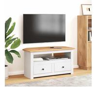 vidaXL Meuble TV d'angle Blanc 93x49x49 cm Pin Assortiment Panama 282687