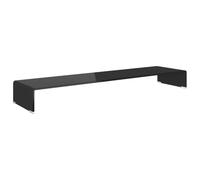vidaXL Meuble TV de salon Support pour moniteur 120 x 30 x 13 cm Verre noir