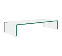 vidaXL Meuble TV de Salon Support pour Moniteur 70x30x13 cm Verre Transparent