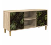 vidaXL Meuble TV ELBURG 102 x 33 x 50 cm Sonoma Bois d'ingénierie, Meuble TV rectangulaire Moderne, Rangement spacieux, Console élégante, Organisation intérieure, Entretien Facile