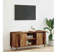 VidaXL Meuble TV en bois d'ingénierie 104 x 35 x 50 cm - 2 portes, 2 étagères, style contemporain