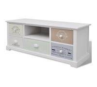 vidaXL Meuble TV en bois style français – commode/table basse avec tiroirs multicolores