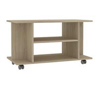 vidaXL Meuble TV et roulettes chêne Sonoma 80x40x45 cm Bois ingénierie
