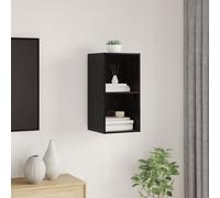 vidaXL Meuble TV fixé au mur Chêne noir 37x37x72 cm Bois reconstitué