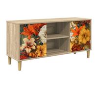 vidaXL Meuble TV GENNEP 102 x 33 x 50 cm Sonoma Bois d'ingénierie, Meuble TV rectangulaire Moderne, Rangement spacieux, Console élégante, Organisation intérieure, Entretien Facile