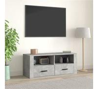 vidaXL Meuble TV Gris béton 100x35x40 cm Bois d'ingénierie816812 Gris G