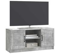 vidaXL Meuble TV Gris béton 102 x 34,5 x 47 cm Bois d'ingénierie, Meuble Moderne pour Salon, Design rectangulaire, Grand Rangement, unité média Chic, en Bois, intérieur