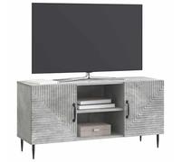 vidaXL Meuble TV Gris béton 102 x 34,5 x 50 cm Bois d'ingénierie, Meuble de Rangement Vintage rectangulaire, Cabinet TV Pratique, étagères spacieuses, Solution d'organisation Maison