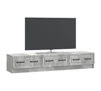 vidaXL Meuble TV Gris béton 147 x 34,5 x 27 cm Bois d'ingénierie, Meuble Bas Moderne en Bois, Design épuré, Rangement élégant pour Le Salon, Grand Espace