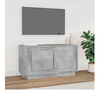 vidaXL Meuble TV 80x35x45 cm - 2 compartiments et portes, Gris béton, Bois d'ingénierie