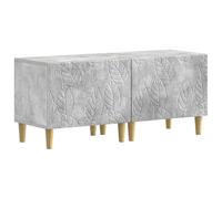 vidaXL Meuble TV Gris béton Bois d'ingénierie, Meuble TV Moderne, Bois résistant à l'humidité, Grand Rangement, Profil Fin, Design Pratique pour Le Salon
