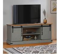 Meuble TV HALDEN 2 portes coulissantes gris 150x40x60 cm Gris G