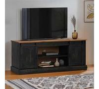 VidaXL Meuble TV HALDEN 2 portes coulissantes noir 150x40x60 cm, meuble télé, meuble de support tv, console tv, buffet tv, 4018416 Noir G