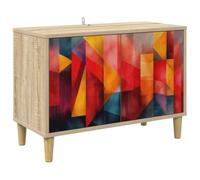vidaXL Meuble TV HEESCH 69 x 33 x 50 cm Sonoma Bois d'ingénierie, Meuble TV rectangulaire pour Salon Moderne, Rangement spacieux, Bois d'ingénierie, Finition Sonoma, Organisateur Tendance