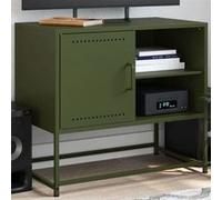 vidaXL Meuble TV jaune moutarde 100,5x39x60,5 cm acier, support TV, buffet TV, meuble multimédia, banc TV, armoire hifi, 846545 Jaune G