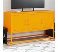vidaXL Meuble TV jaune moutarde 100,5x39x60,5 cm acier