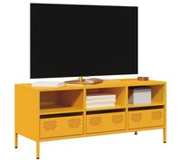 vidaXL Meuble TV Jaune moutarde 101,5 x 39 x 43,5 cm acier laminé à froid