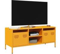 vidaXL Meuble TV jaune moutarde 101,5x39x43,5 cm acier laminé à froid